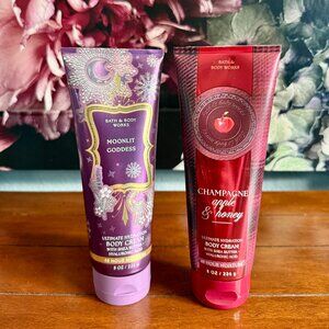 NEW 2-Pc Moonlit Goddess & Champagne Apple & Honey Body Cream Bath & Body Works